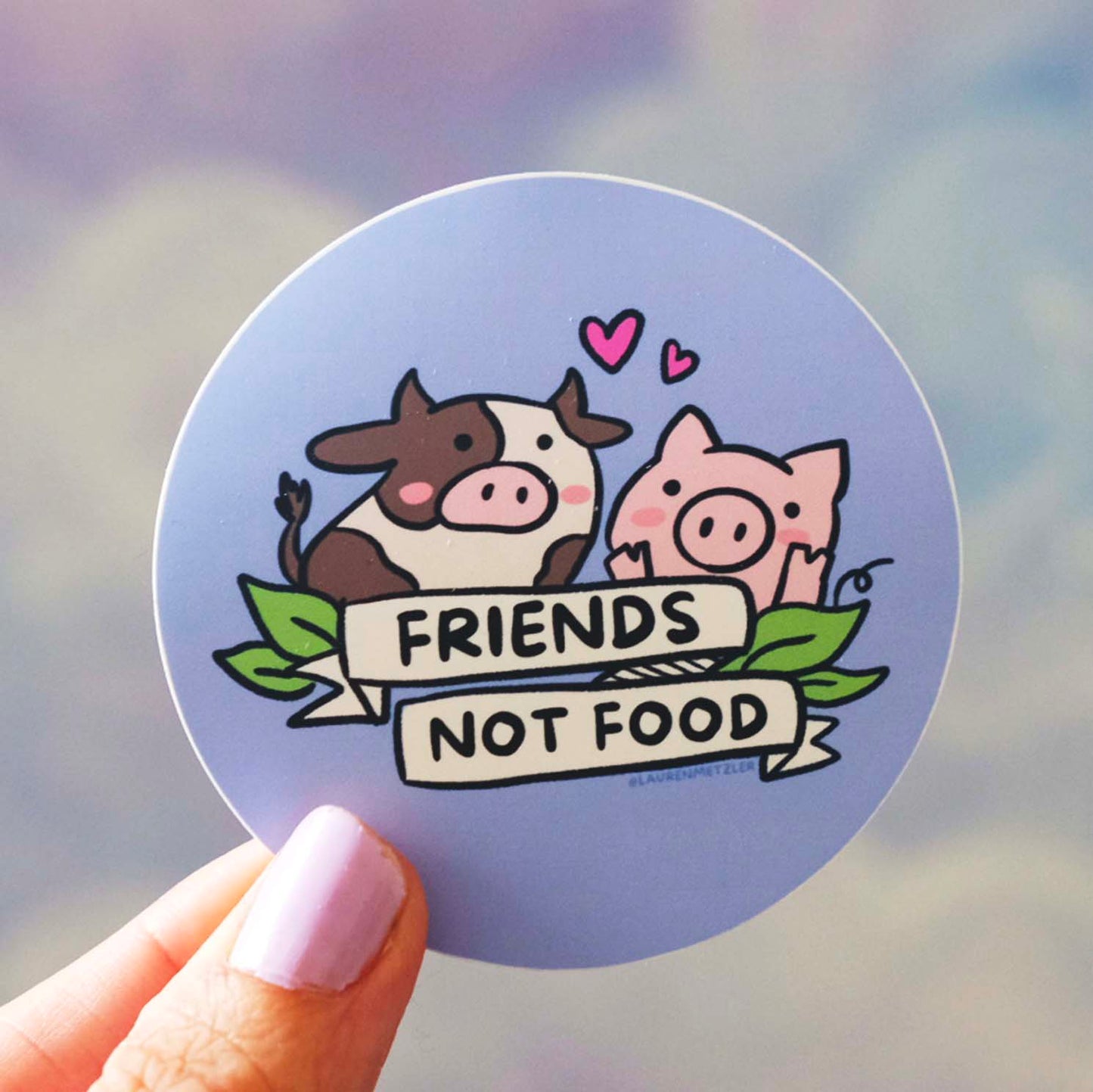 Friends Not Food Vegan sticker