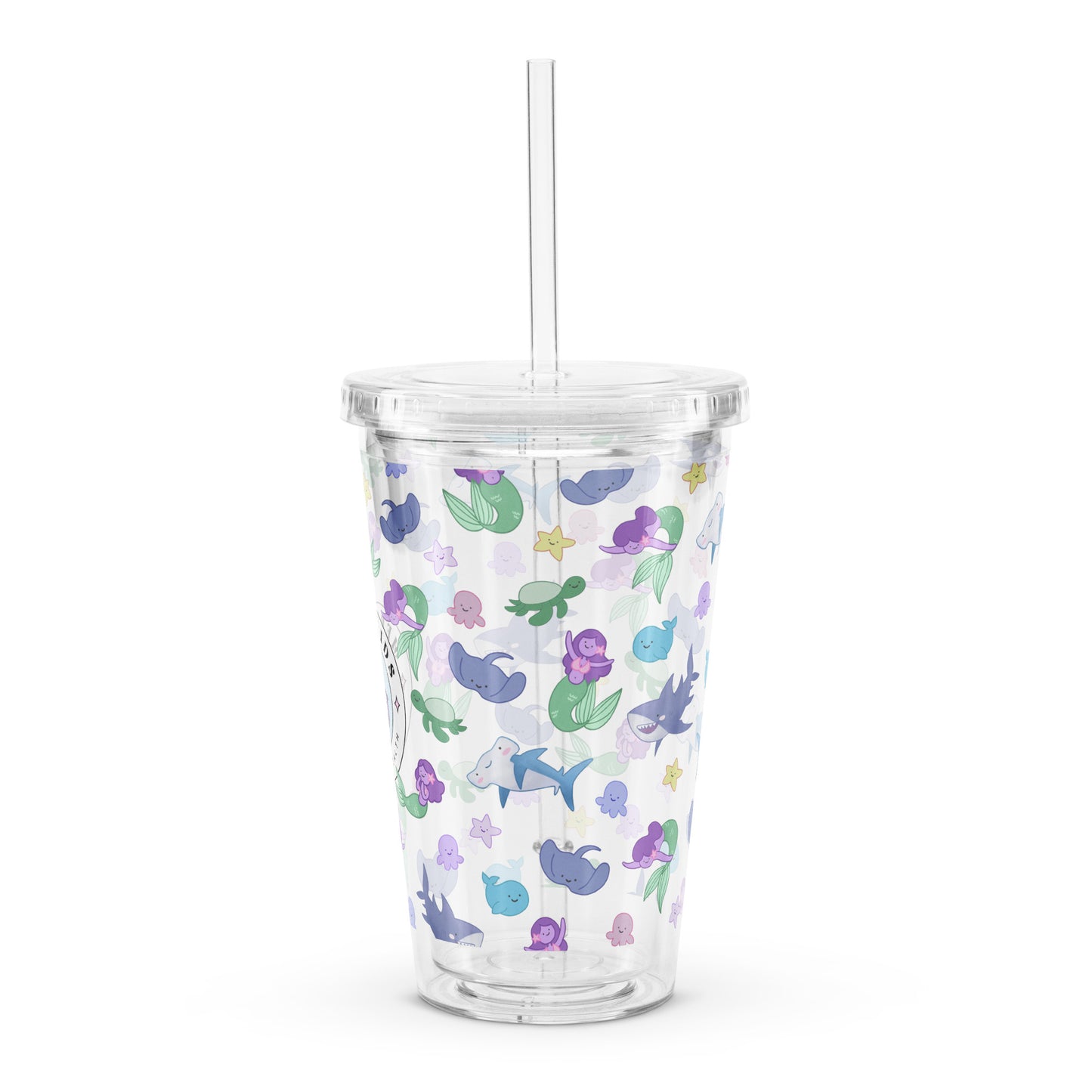 Mermaids 4 Mental Health - Clear plastic tumbler