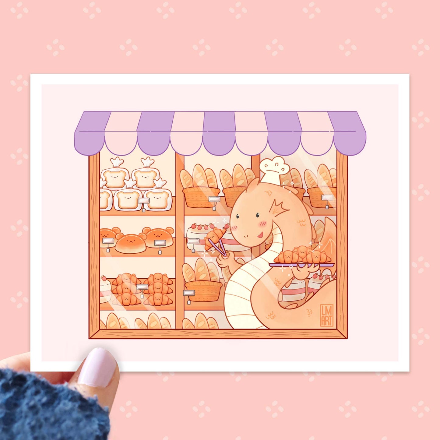 Bakery Dragon Art Print (A6)