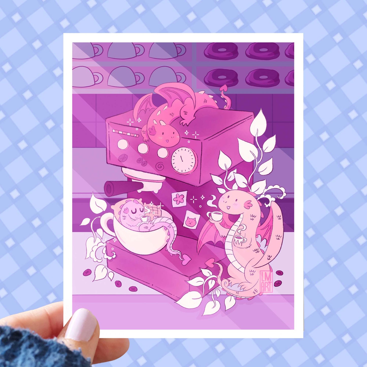 Coffee Dragon Art Print (A6)
