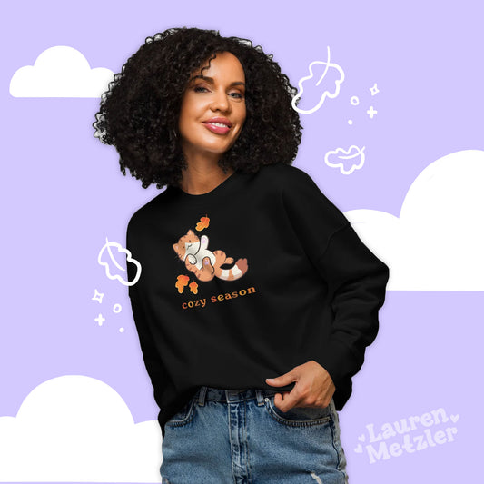 “Cozy Season” Sweater featuring Cinnamon the Leaf Cat