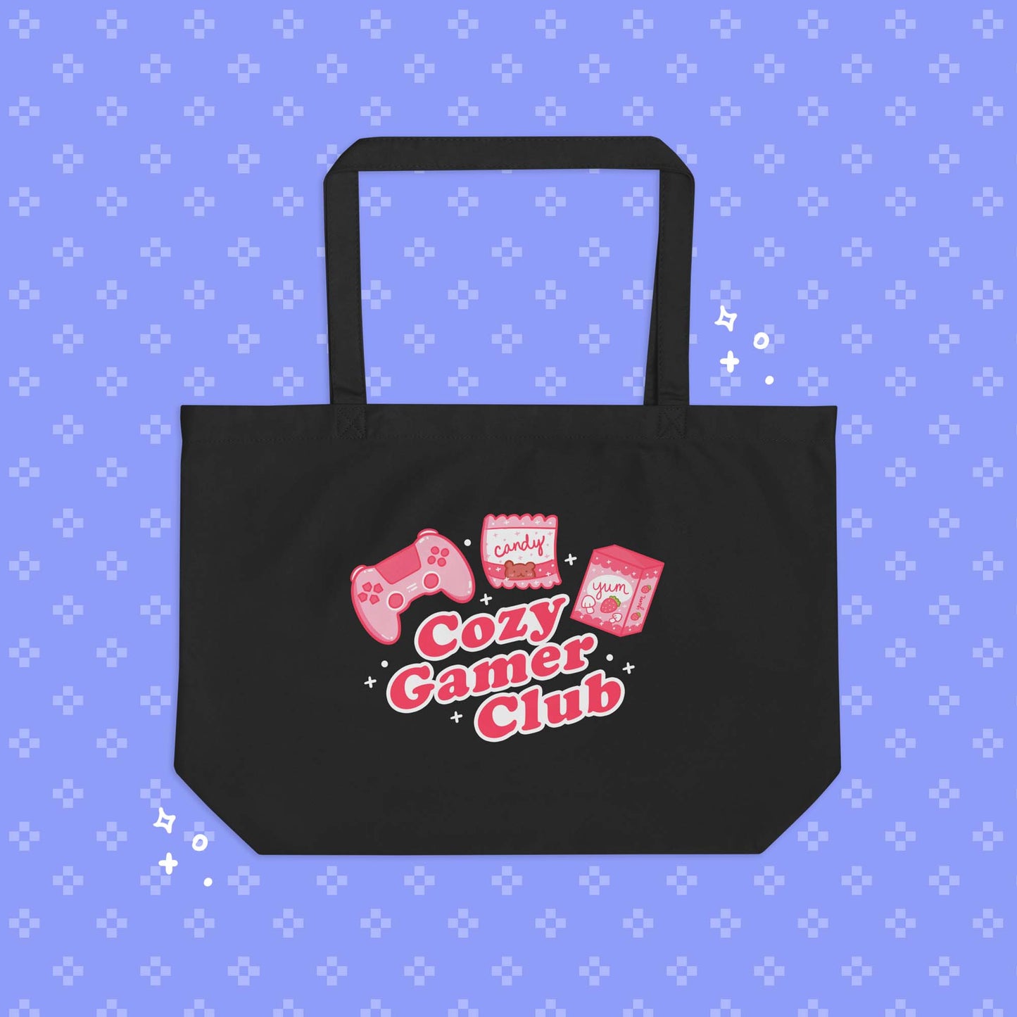 Cozy Gamer Club - Large organic tote bag