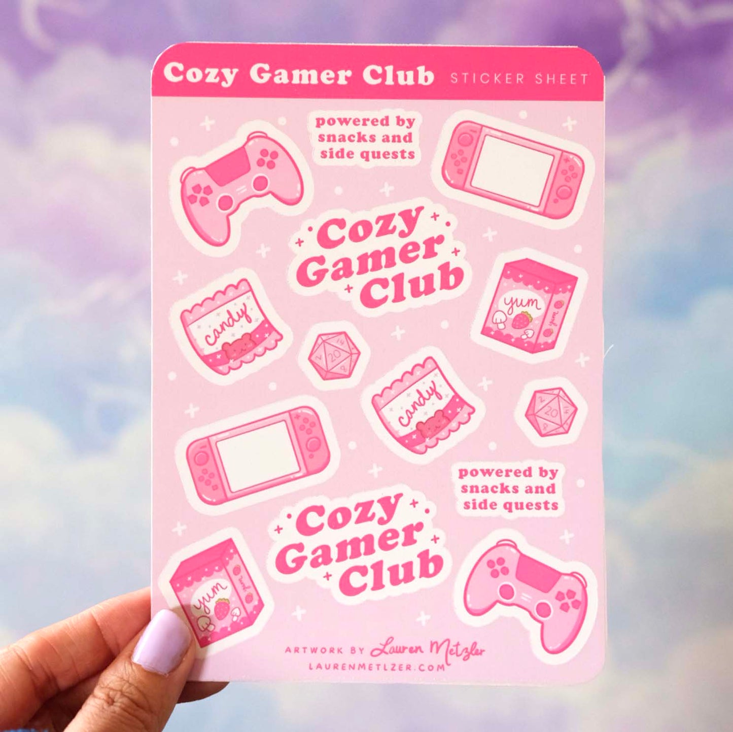 Cozy Gamer Club Sticker Sheet