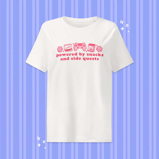 Powered by Snacks & Side Quests T-Shirt